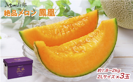【2026年6月発送】ふらの山部の絶品 メロン『鳳凰』2L 3玉 計5.4kg以上 フルーツ 果物