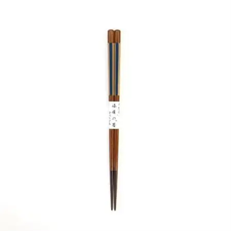 漆塗箸　摺八角金短冊　青【1358862】
