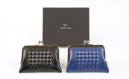 財布 SAKURA WAQS TOKYO GA-MA テトラシリーズ ( 黒 紺 ) 小銭入れ 革 牛革 革製品 皮革製品サイフ カード お札 鍵 ワイヤレスイヤフォン 薬ケース 薬入れ  ポーチ ビジネス 名刺入れ 小物 ファッション 伝統工芸 ガマグチ  黒