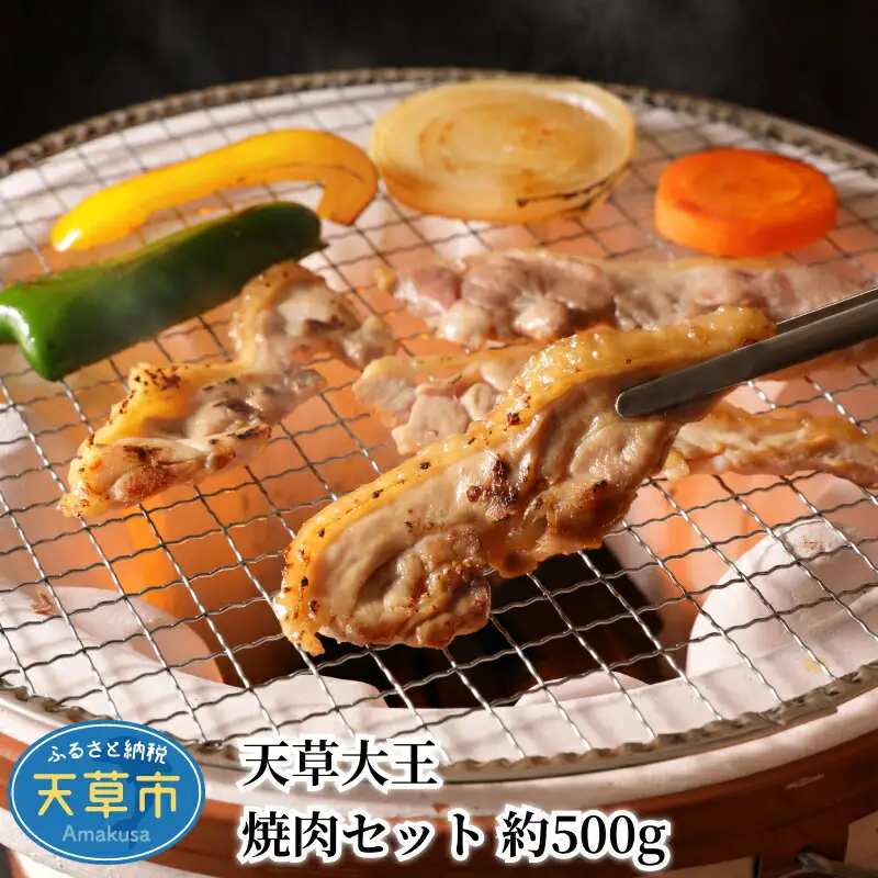 S129-002A_天草大王 焼肉セット 約500g 天草産 地鶏
