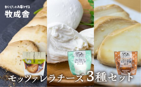 こだわり モッツァレラチーズ 3種セット 100g×3 たまり醤油漬け わさび醤油漬け 自家製[Q614w]