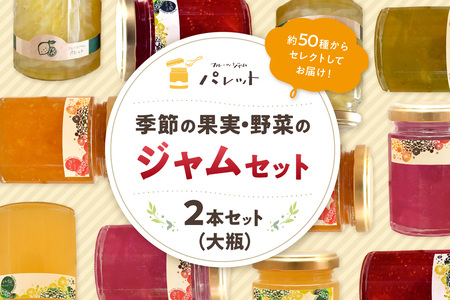 季節の果実、野菜のジャムおまかせ2本セット（大瓶） 果物 フルーツ 野菜 ジャム セット 詰め合わせ 手作り 季節のジャム 【018_1696】