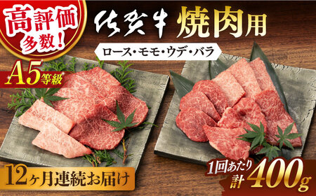 【定期便】 牛肉 佐賀牛 焼肉用 A5 総計4.8kg NAB031 牛肉 全12回