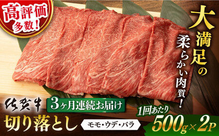 【定期便】 牛肉 佐賀牛切り落とし 総計3.0kg NAB053 牛肉 全3回