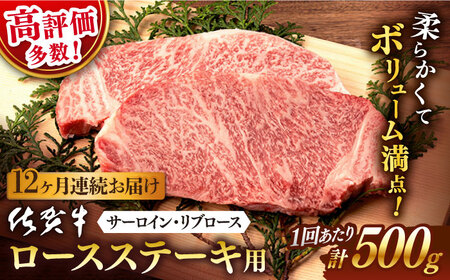 【定期便】 牛肉 佐賀牛ステーキ 総計6.0kg NAB064 牛肉 全12回