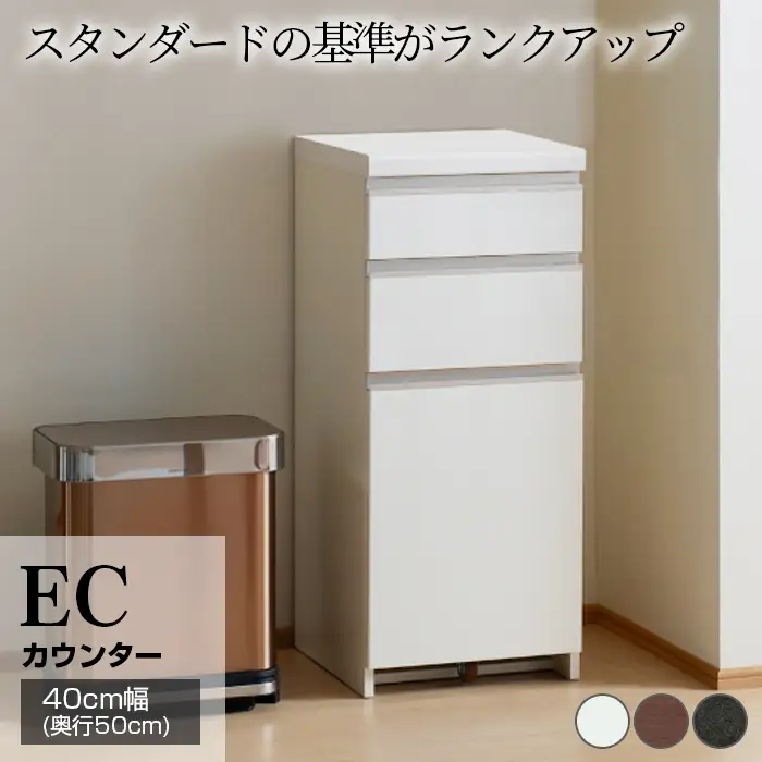 食器棚 カップボード 組立設置 ECA-400KRカウンター [No.553]