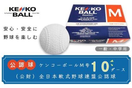 N20501（公財）全日本軟式野球連盟公認球　ケンコーボールＭ号（10ダース）