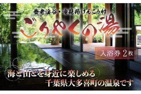 W01026 滝見苑けんこう村ごりやくの湯 「入浴券」２枚