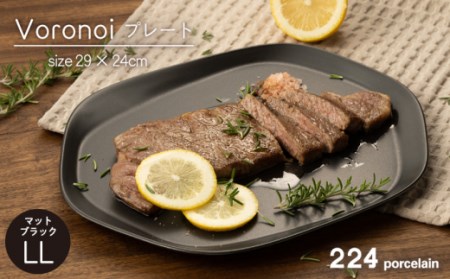 肥前吉田焼VoronoiプレートLL-matblack- NAU014 