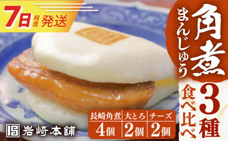 7日発送）【化粧箱】角煮まんじゅう3種 計8個 岩崎本舗[EAB041] 角煮 ギフト