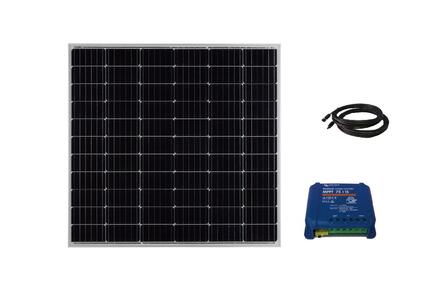 【キャンピングカー向け】太陽光パネル（200W） ＋ コントローラセット【MPPT】 キャンピングカー用 サブバッテリー 充電 ソーラーシステム 発電機器セット 発電出力185W 車載用 最適サイズ 過充電防止 専用延長ケーブル 付属 