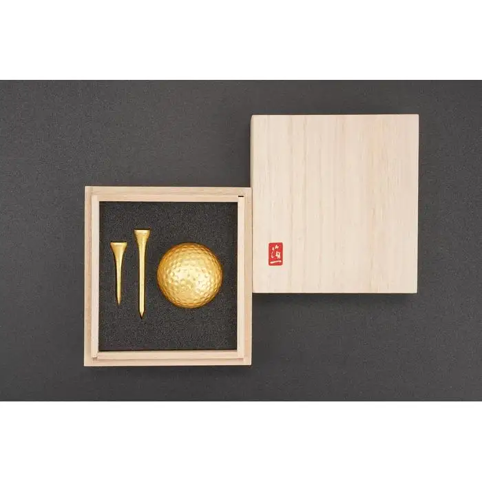 【箔一】 金箔 ゴルフボール ティー セット(シングル) 金沢箔 金箔使用 ゴルフグッズ 記念品 お土産