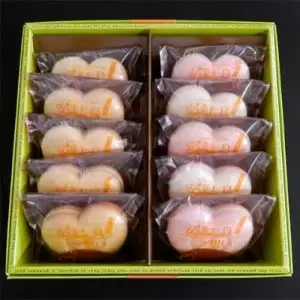 安達太良の想い／ハート型最中(つぶあん・ピーチ餡)10個入り　【07214-0022】
