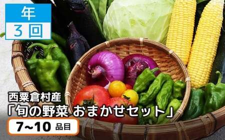 西粟倉村 旬の野菜おまかせセット｜春・夏・秋 年3回定期便【配送不可地域：北海道・沖縄・離島】 F-FF-B00A