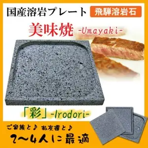肉や野菜が美味しく焼ける！飛騨溶岩プレート「美味焼」【彩】[Q1845]