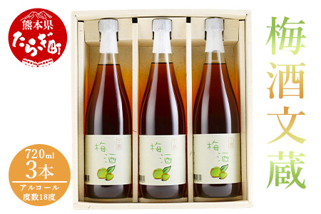 文蔵 梅酒 35度 720ml×3本（計2.16L）多良木町 006-0545