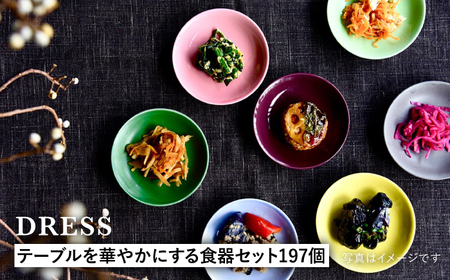 【波佐見焼】テーブルを華やかにする 食器セット 小皿・茶碗・小鉢・大皿・どんぶり・マグカップ 含む 計197個 食器 皿 【DRESS】 [SD47] 波佐見焼