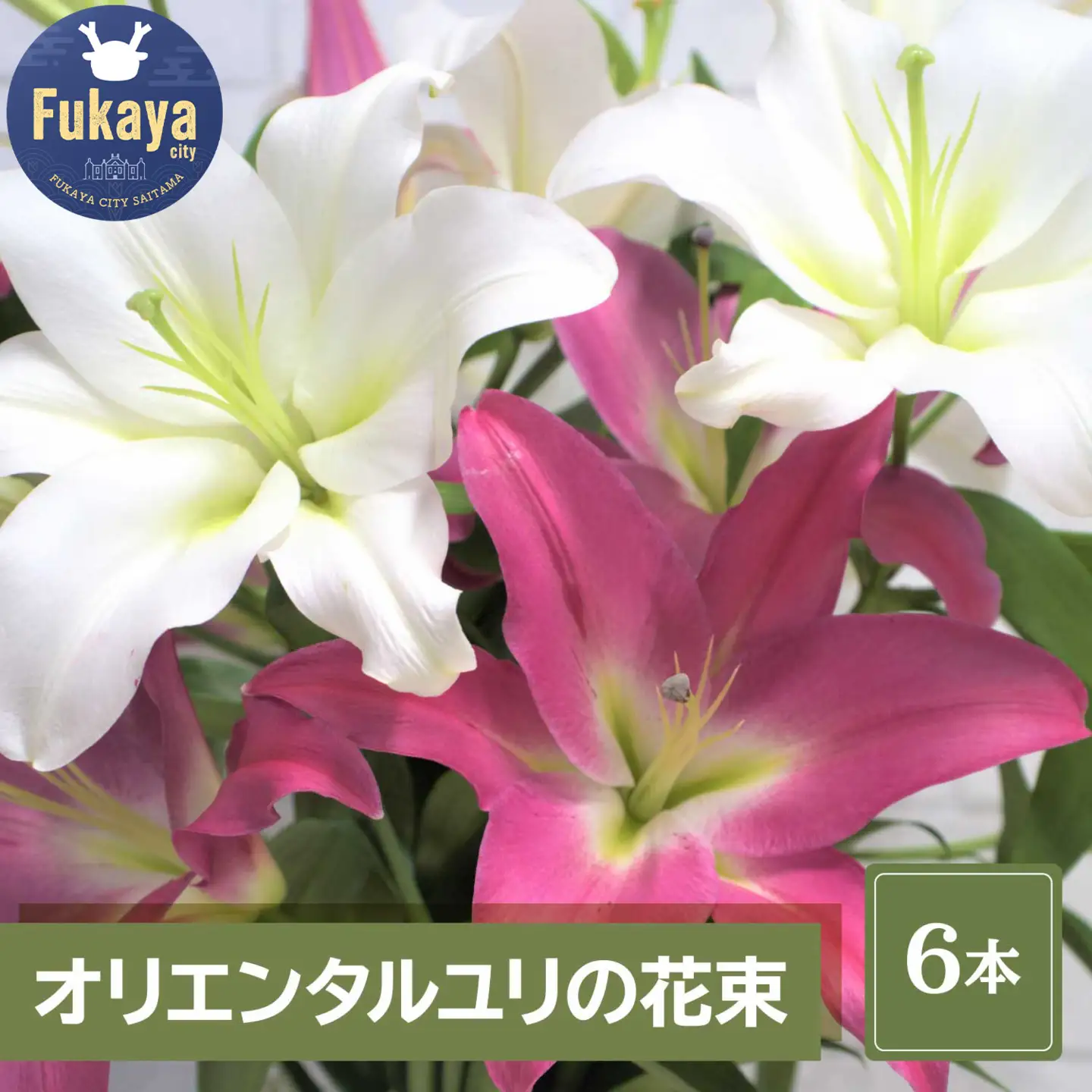 【産直】オリエンタルユリの花束【6本】　【11218-0533】