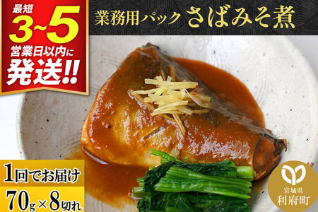 さばみそ煮 業務用パック 70g×8切れ 最短3～5営業日以内発送 冷凍 惣菜 おかず つまみ レンチン 湯煎 簡単 煮物 煮付 煮魚