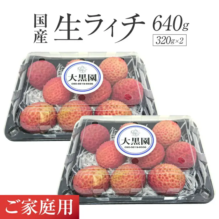 【期間限定発送】 ご家庭用 生ライチ 320g×2パック [大黒園 宮崎県 日向市 452060923]