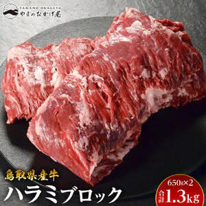 62.鳥取県産 牛 ハラミ ブロック 650g×2パック  | ハラミ