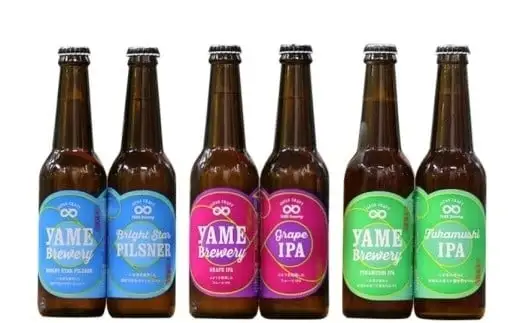 クラフトビール 飲み比べ3種6本 【ピルスナー･深蒸しIPA 銀賞受賞 /  ぶどうIPA  銅賞受賞】 福岡 八女ブルワリー 107-007