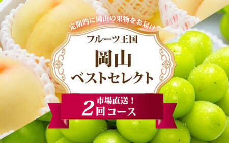 ［2026年先行予約］ 岡山県産 果物定期便 2回コース【2026年7月上旬～8月下旬まで順次発送予定】【もも 桃 シャインマスカット 果物 フルーツ 国産 人気 おすすめ 岡山県 倉敷市】