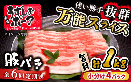 6回定期便 SPF豚 豚肉 バラスライス 1kg SPF豚 訳あり CAG260 豚肉 