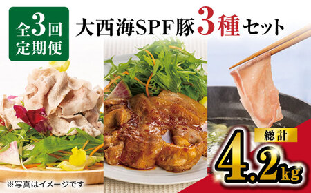 3回定期便 大西海SPF豚 便利 3種セット 総計4.2kg 訳あり ＜大西海ファーム＞ [CEK182] 定期便