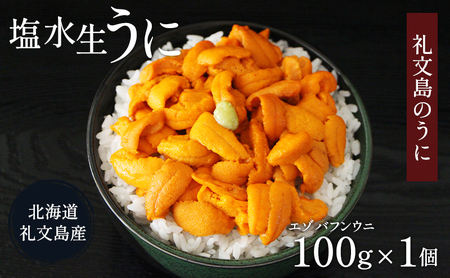 北海道 礼文島産 ミョウバン不使用 塩水ウニ エゾバフンウニ 100g×1パック［野崎水産］【 うに ウニ 雲丹 生うに 塩水うに バフンウニ 素材本来の味 海鮮 うに丼 濃厚 甘み 産地直送 】