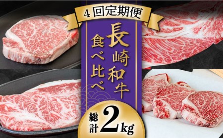 【豪華4回定期便】長崎和牛 食べ比べ / ヒレ サーロイン ロース シャトーブリアン / 南島原市 / ながいけ [SCH045]