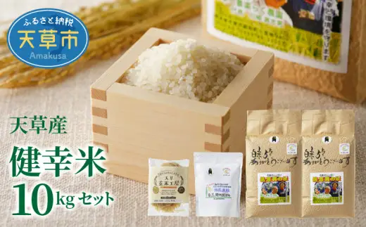 S067-019_【令和7年産】健幸米10kgセット(コシヒカリ・玄米めんなど）