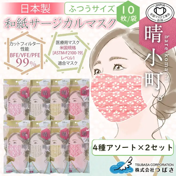 国産和紙　サージカルマスク　４種類×20枚