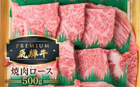 最飛び牛 飛騨牛 ロース 焼肉 500g 5等級 A5 牛肉 和牛 ブランド牛 プレミアム ごちそう 贅沢飛騨牛 肉の沖村 [Q1688]