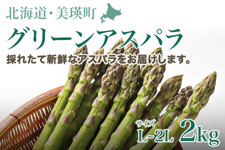 【先行予約】 グリーンアスパラ 2kg（L～2L）＜令和8年発送＞北海道産 サスケの家 [020-99]