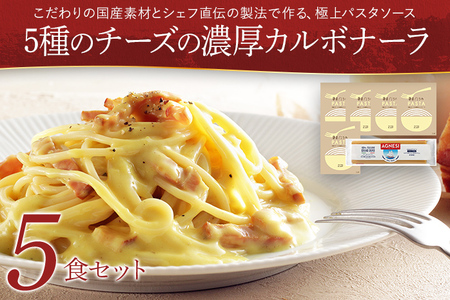 ピエトロ 5種のチーズの濃厚カルボナーラ 5食セット パスタソース 5食 ピエトロ 調味料 パスタソース カルボナーラ レトルト 長期保存 保存食 備蓄 送料無料