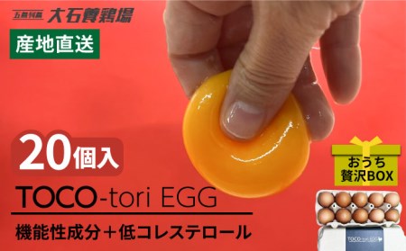 【黄身がつかめる！ブランド卵】TOCO-tori EGG おうち贅沢ボックス 卵 20個入 高級卵 たまご 五島市 / 五島列島大石養鶏場 [PFQ002]  玉子 タマゴ 鶏卵 希少 五島列島