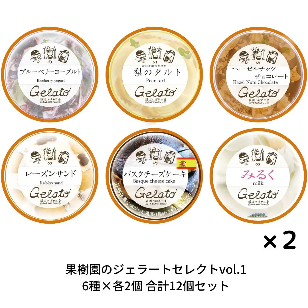 果樹園のジェラートセレクトvol.1 [6種×各2個] 合計12個セット ジェラート詰合せ アイス詰合せ [田沢農園] 【019S036】