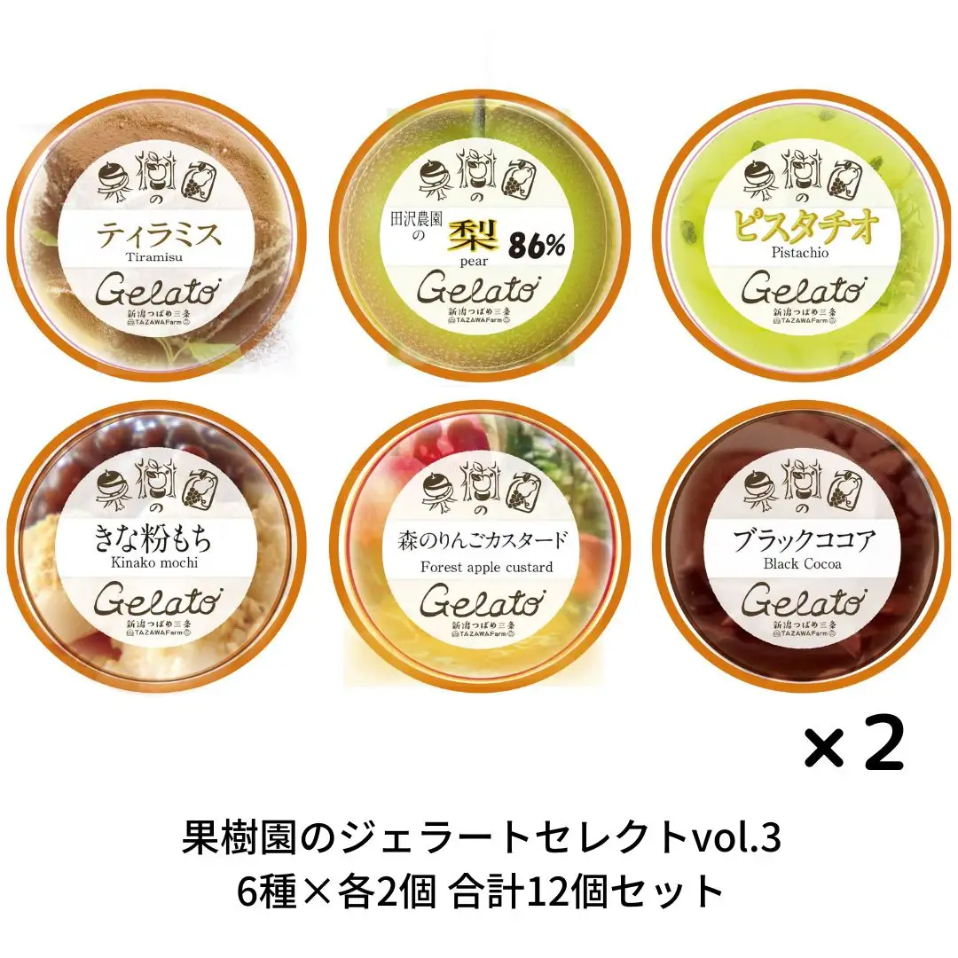 果樹園のジェラートセレクトvol.3 [6種×各2個] 合計12個セット  ジェラート詰合せ アイス詰合せ  [田沢農園] 【019S038】