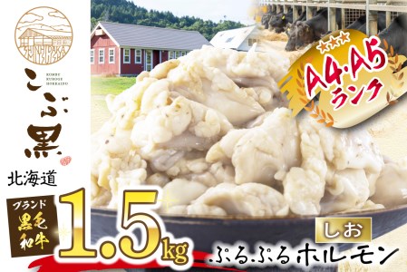 北海道産 黒毛和牛 こぶ黒 和牛 しお ホルモン 計 1.5kg (300g×5パック) 
