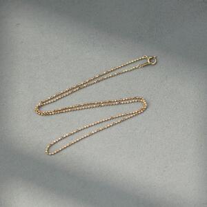 【K18イエローゴールド チェーンネックレス】個性的なボールチェーン 長さ40cm 男女兼用デザイン SN1002-K18 / 金 ゴールド ジュエリー アクセサリー ギフト プレゼント レディース メンズ シンプル 定番 ネックレス