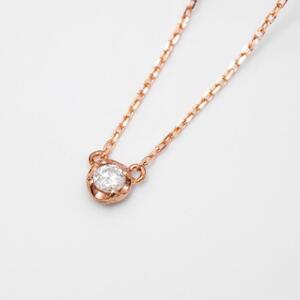 【K10ピンクゴールドダイヤモンドネックレス】大人気 コロンと可愛い4点留めデザイン 長さ40cm KN01029P / 金 ゴールド ダイヤ ジュエリー アクセサリー ギフト プレゼント レディース シンプル 定番 ネックレス