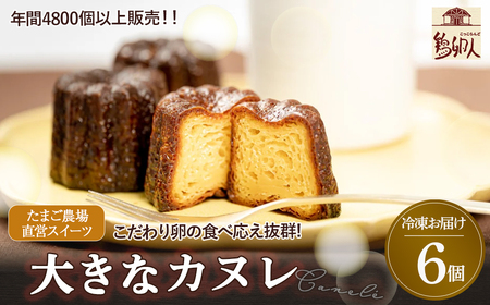たまご農場直営スイーツ!こだわり卵の食べ応え抜群!大きなカヌレ　6個／Gbn-A40 焼き菓子 カヌレ