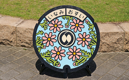 稲美町φ600マンホール鉄蓋カラー蓋 雑貨 日用品 インテリア 装飾品 