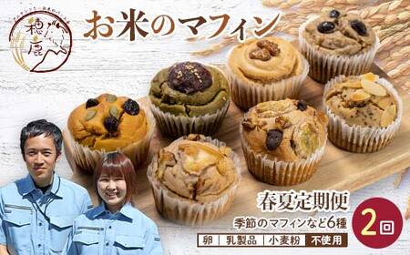 【ふるさと納税】 ＜2回定期便春・夏＞米粉のおやつ グルテンフリー色どりお米のマフィン 6種セット F21T-197