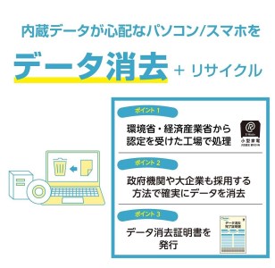 政府機関・大企業も採用している方式で確実にデータ消去！パソコン・スマホのデータ消去+宅配便リサイクル回収 // 焼菓子 菓子  