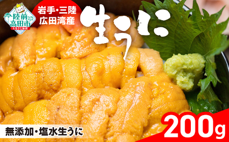 生うに 2026年発送先行予約 無添加 生うに 200g 塩水パック