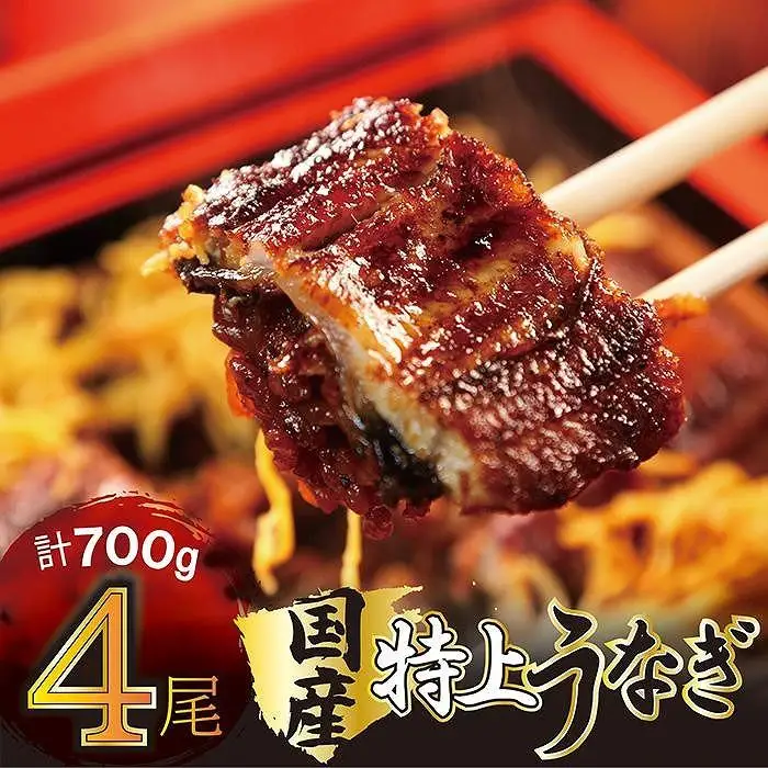 国産 うなぎ蒲焼 4尾 約700g