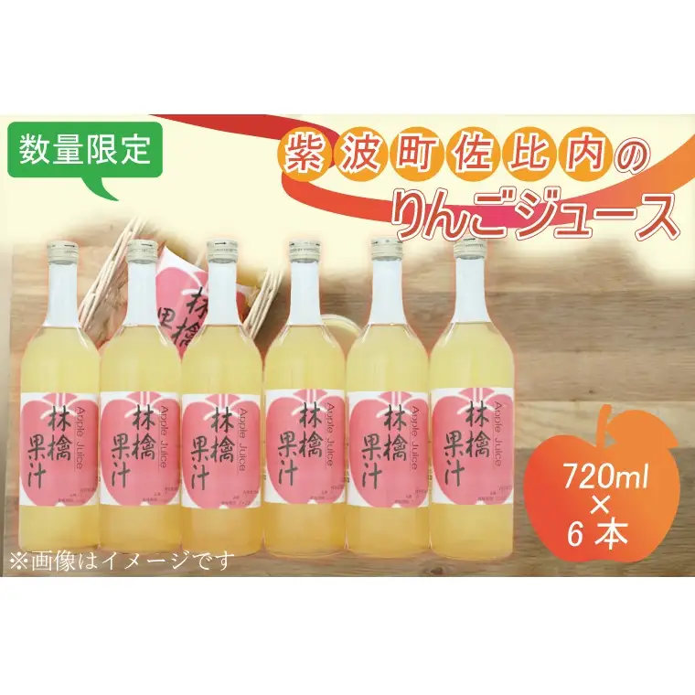 BC005 紫波町佐比内のりんごジュース（6本×720ml）【小原果樹園】
