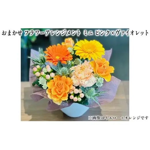 おまかせ フラワーアレンジメント ミニ（ピンク×ヴァイオレット） 母の日 父の日 ギフト お祝い